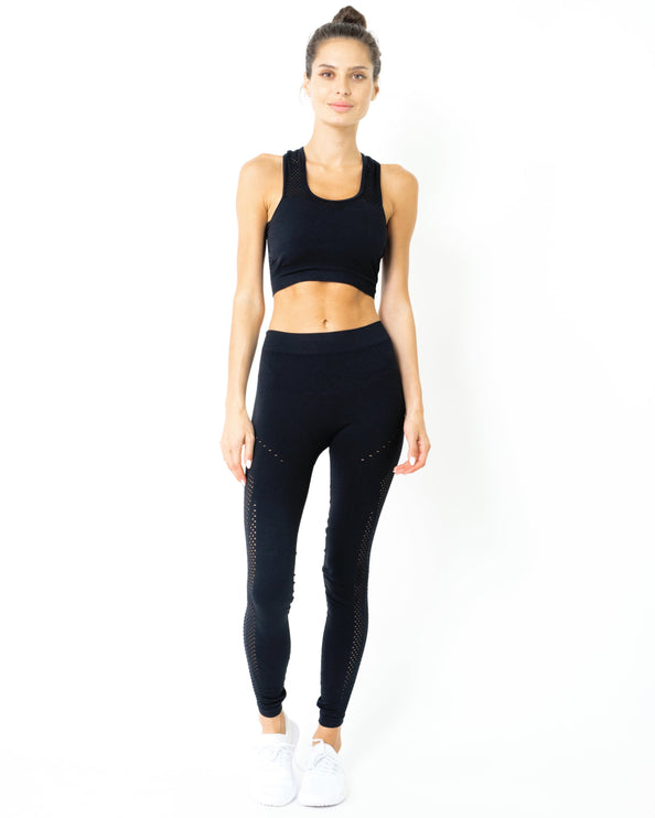 Milano Seamless Sports Bra - Black [MADE IN ITALY]