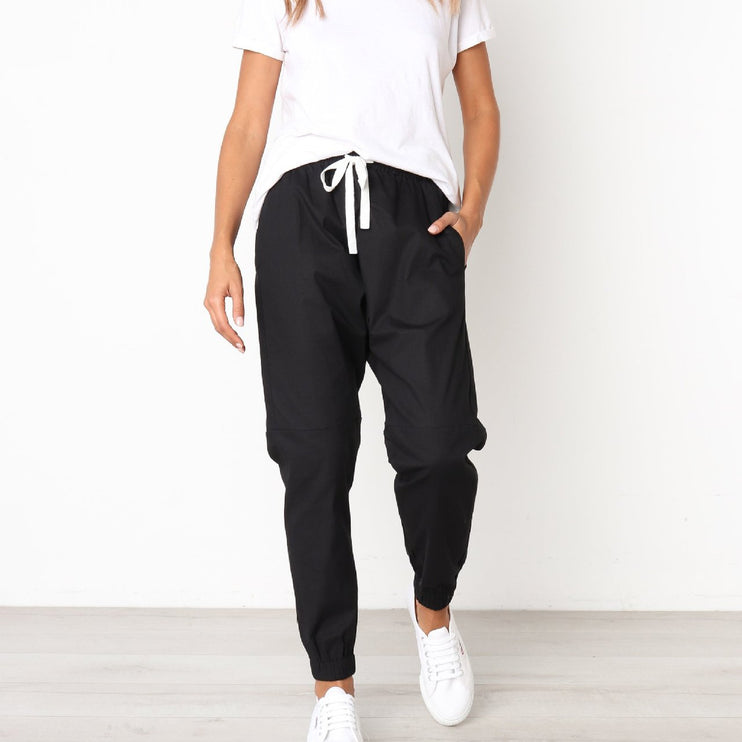 Finnley Jogger Pant With Drawstring Waist - Black